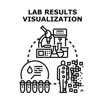 Lab results visualization explaining medical diagnostic data イラスト素材