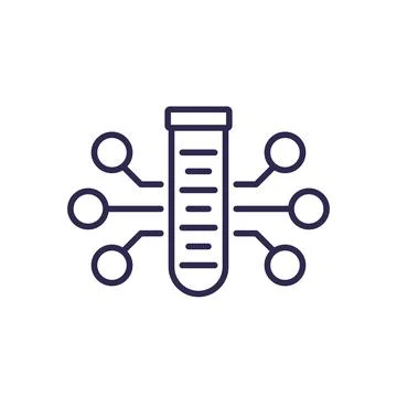 Lab sample analysis line icon イラスト素材