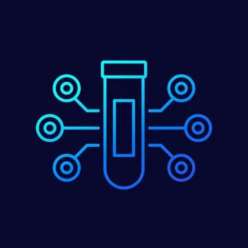 Lab sample analysis line vector icon イラスト素材