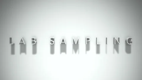 Lab sampling 3D title animation white text on a white background Stock Footage 299758709
