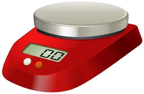 Lab scale with digital number Stock Illustration