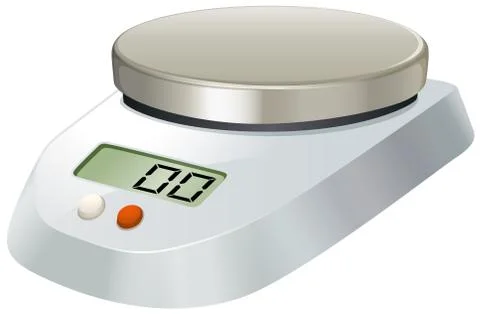 Lab scale with metal plate Stock Illustration