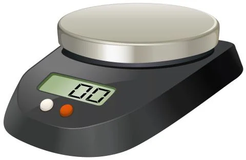 Lab scale with metal plate Stock Illustration