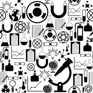 Lab seamless pattern background icon. Stock Illustration