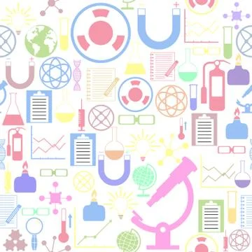 Lab seamless pattern background icon. Stock Illustration