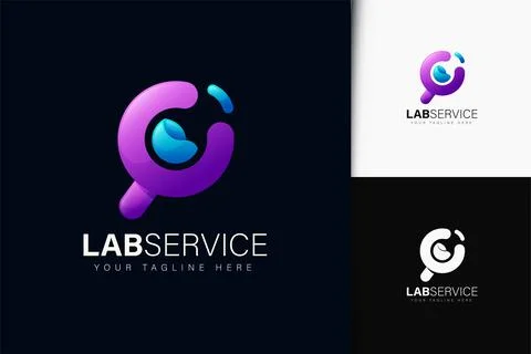 Lab service logo design with gradient Stock Illustration