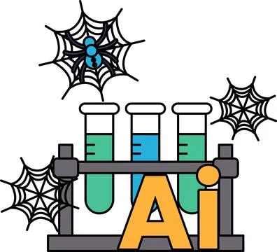 Lab setup meets spooky Halloween vibes Stock Illustration