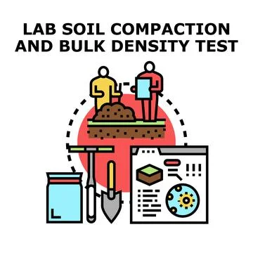 Lab soil compaction and bulk density test concept イラスト素材