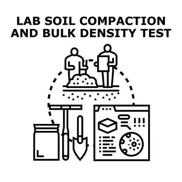 Lab soil compaction and bulk density test concept Illustrazione stock