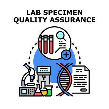 Lab specimen quality assurance concept Stock Illustration