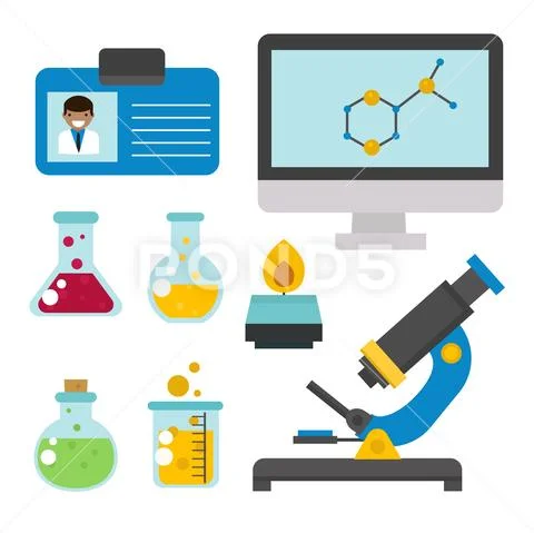 Lab symbols test medical laboratory scientific biology design ...