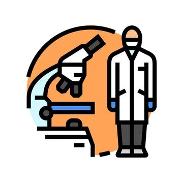 Lab technician microscope color icon vector illustration Illustrazione stock