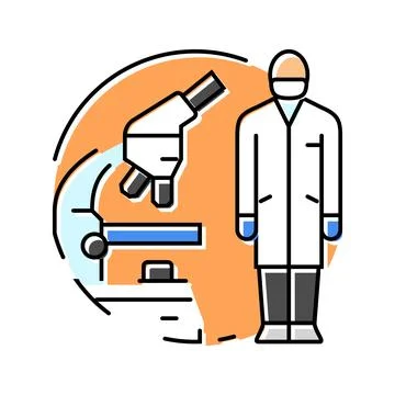Lab technician microscope color icon vector illustration Illustrazione stock