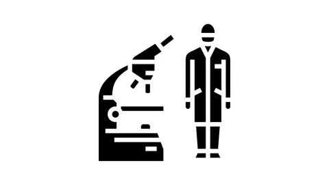 Lab technician microscope glyph icon animation 動画素材 326152691