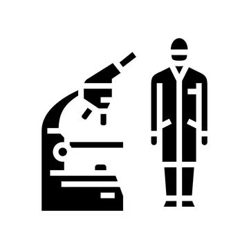 Lab technician microscope glyph icon vector illustration Stock Illustration