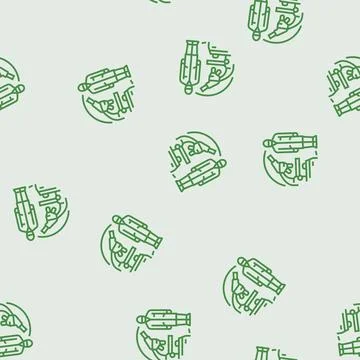 Lab technician microscope line seamless pattern イラスト素材
