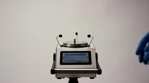 Lab Technician Placing Sample on Digital Measuring Instrument, Close Up Shot Vídeo Stock 341502756