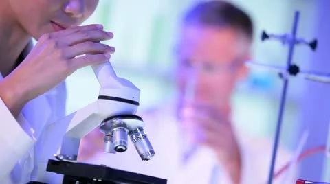 Lab Technicians Working in Hospital Laboratory Stock Footage 12502390