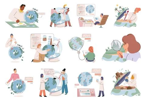 Lab test. Analyzing data is crucial step in scientific research Stock Illustration