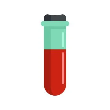 Lab test blood icon flat isolated vector Stock Illustration