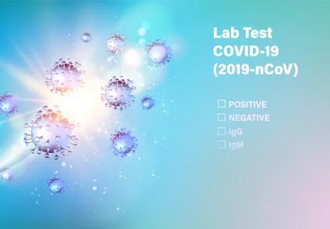 Lab test check list on covid-19. Coronavirus evident symptoms of disease medical Stock Illustration