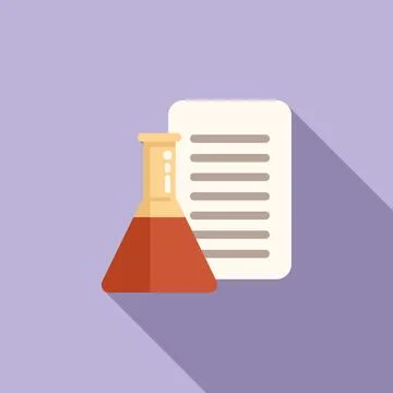Lab test flask icon flat vector. Shield system Stock-Illustration