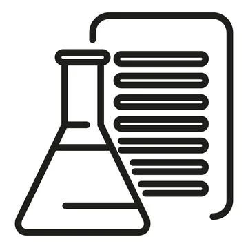 Lab test flask icon outline vector. Shield system Stock Illustration