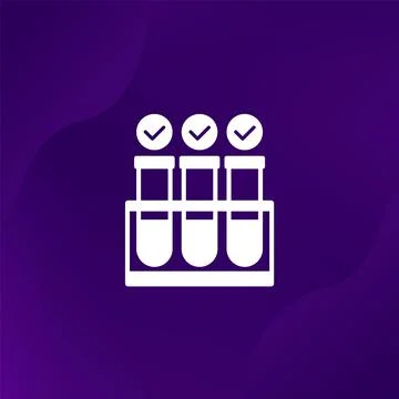 Lab test icon with test tubes, vector Stock Illustration