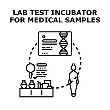 Lab test incubator for medical samples concept 스톡 일러스트
