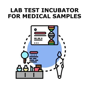 Lab test incubator for medical samples concept 库存插图