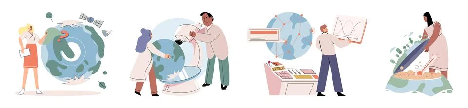 Lab test. Investigating various variables helps scientists draw meaningful Stock Illustration