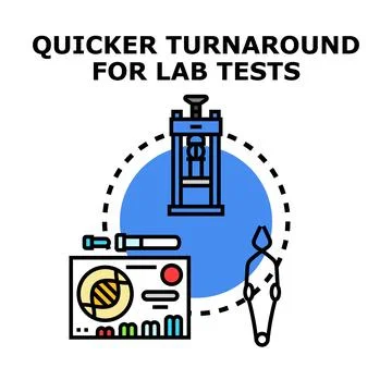 Lab test quick turnaround process illustration 库存插图