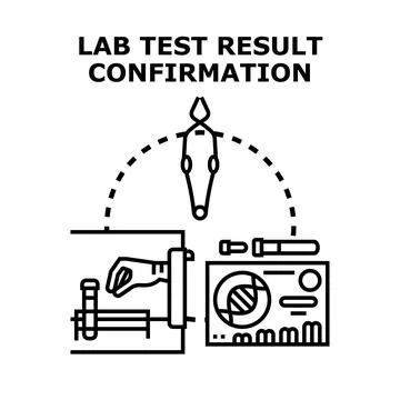 Lab test result confirmation analyzing medical report Stock Illustration