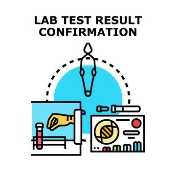 Lab test result confirmation analyzing medical report Illustrazione stock