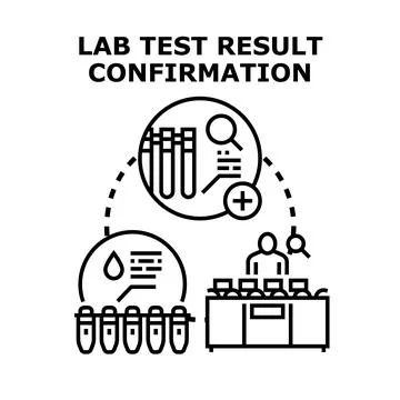 Lab test results confirming analysis and processing 스톡 일러스트