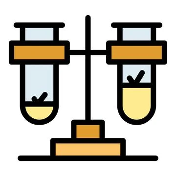 Lab test tube experiment icon vector flat Illustrazione stock