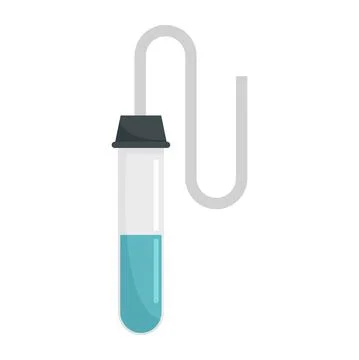 Lab test tube icon flat isolated vector Stock Illustration