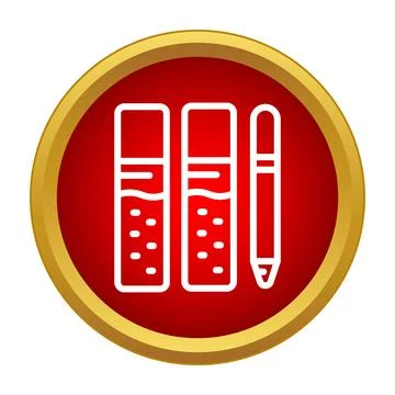 Lab test tubes and pen for science research 스톡 일러스트