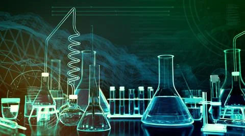 Lab test tubes digital effects Stock Illustration
