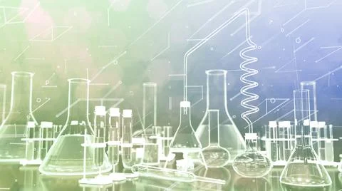 Lab test tubes - digital style chemical concept イラスト素材