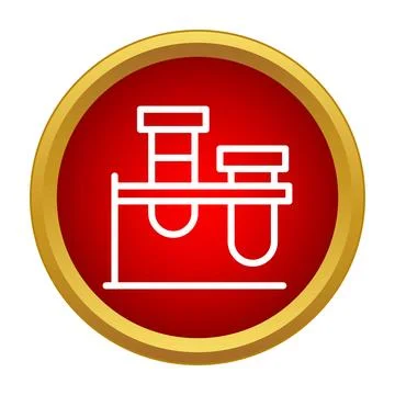 Lab test tubes in rack for scientific research icon Stock Illustration