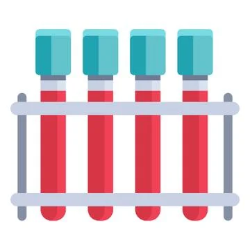 Lab test tubes on white isolated backdrop for web element. Stock Illustration