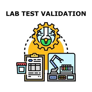 Lab test validation process with automation and scientific analysis Illustrazione stock
