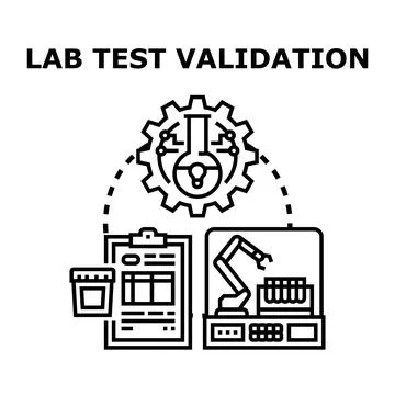 Lab test validation process with automation and scientific analysis 库存插图