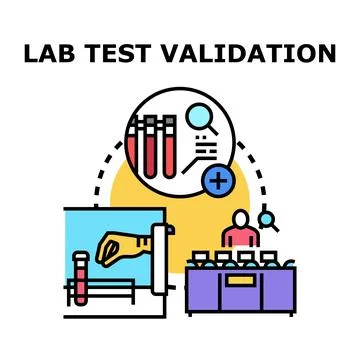 Lab test validation process using medical equipment Stock Illustration