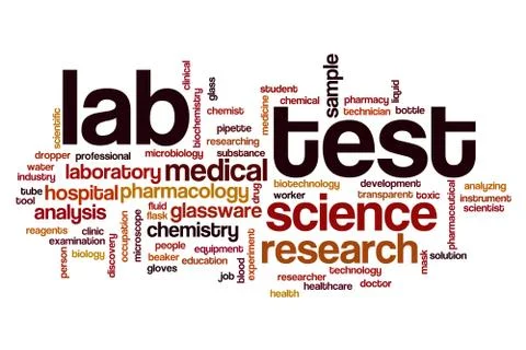 Lab test word cloud 스톡 일러스트