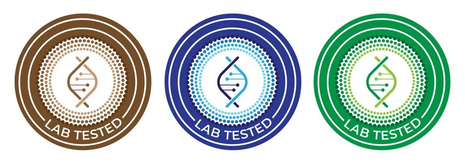 Lab tested Cleanical vector icon set. Quality control proven by laboratory .. Ilustração Stock