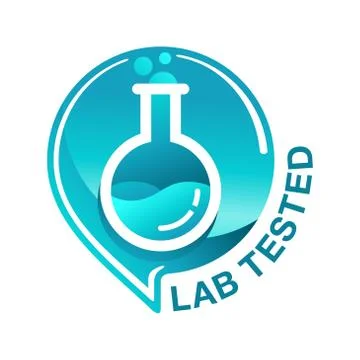 Lab tested icon with  laboratory flask Stock Illustration