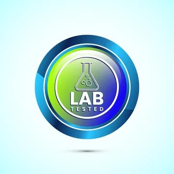 Lab tested icon. Laboratory testing product quality certificate symbol,  Cl.. Stock Illustration