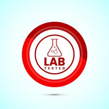Lab tested icon. Laboratory testing product quality certificate symbol,  Cl.. Stock Illustration